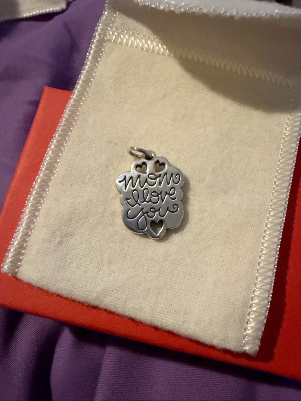 James Avery Sterling Silver "Mom I Love You" Pendant Charm